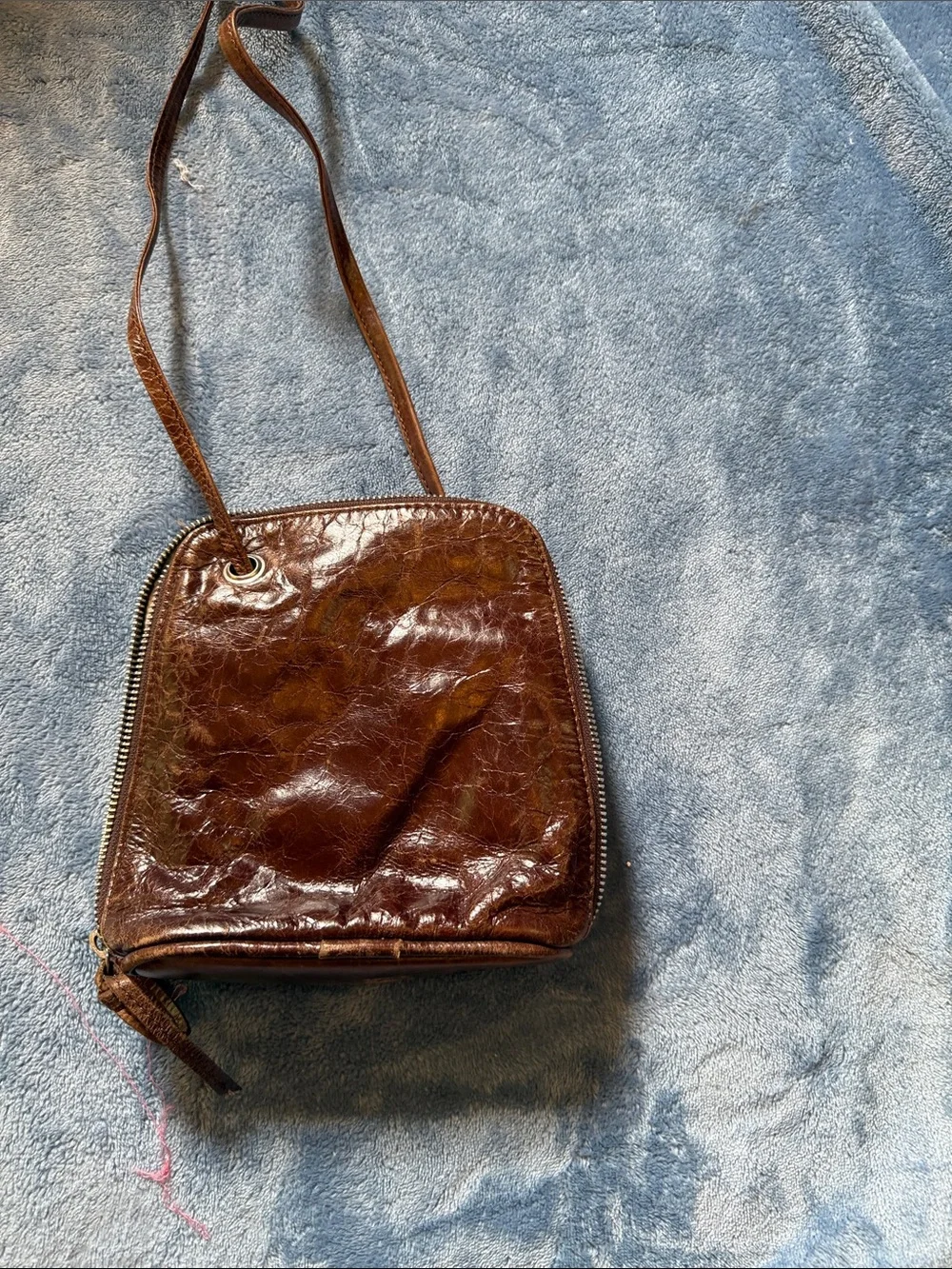 latico Brown Leather Messenger Crossbody Bag